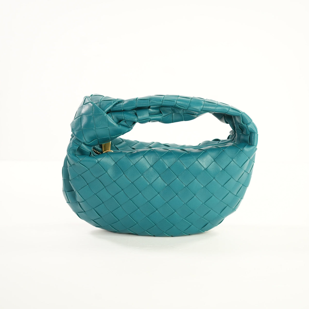 Bottega Veneta Teal Nappa Intrecciato Mini Jodie Handbag W/Dust Bag