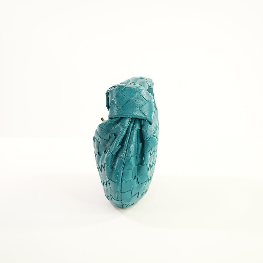 Bottega Veneta Teal Nappa Intrecciato Mini Jodie Handbag W/Dust Bag