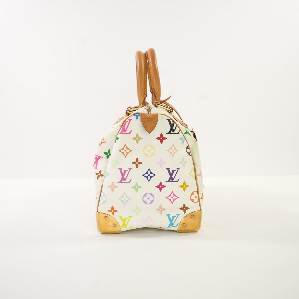 Louis Vuitton Monogram White Takashi Murakami Monogram Speedy 30