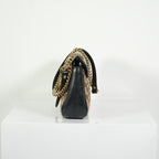 Gucci Brown Marmont Black Leather Canvas GG Bag