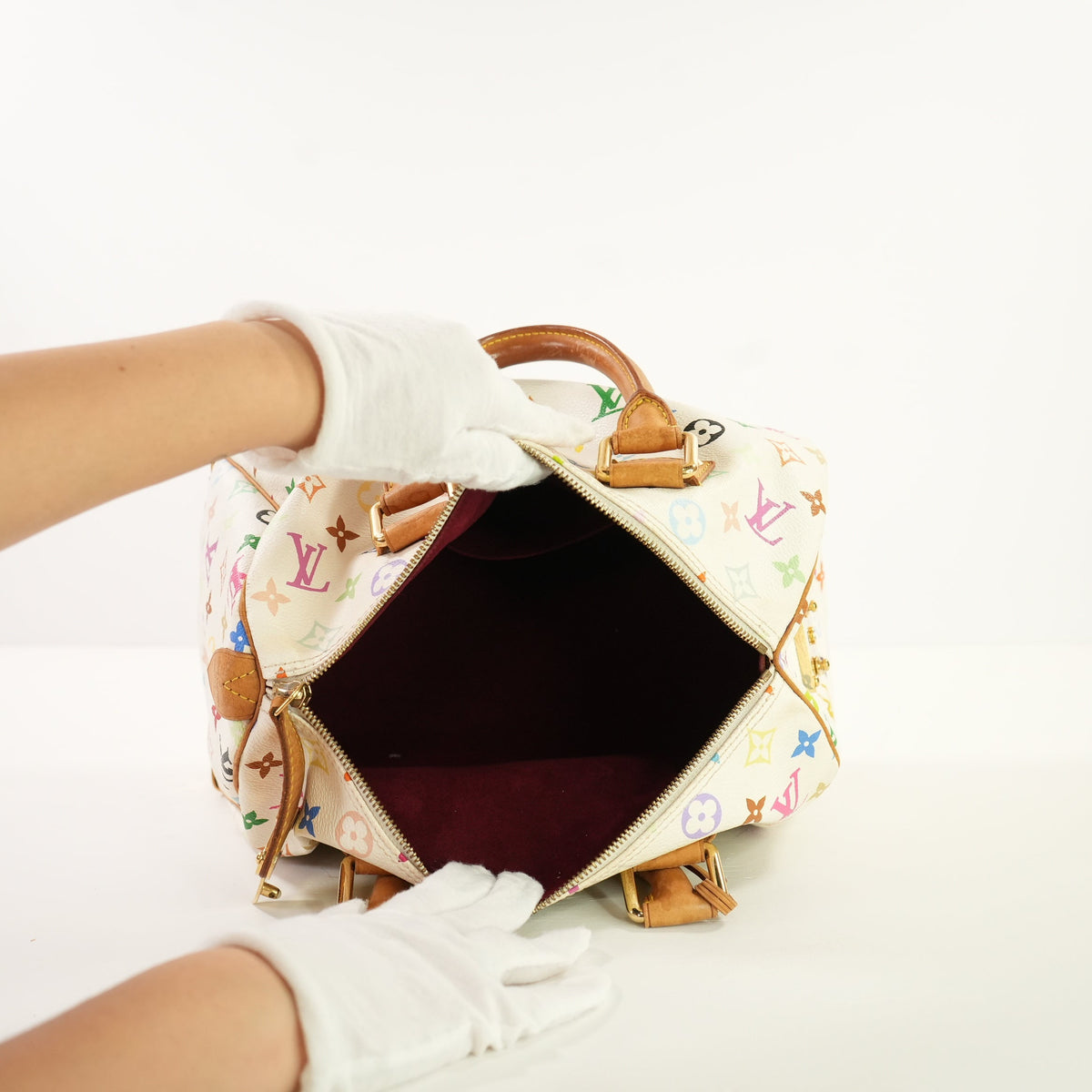 Louis Vuitton Monogram White Takashi Murakami Monogram Speedy 30