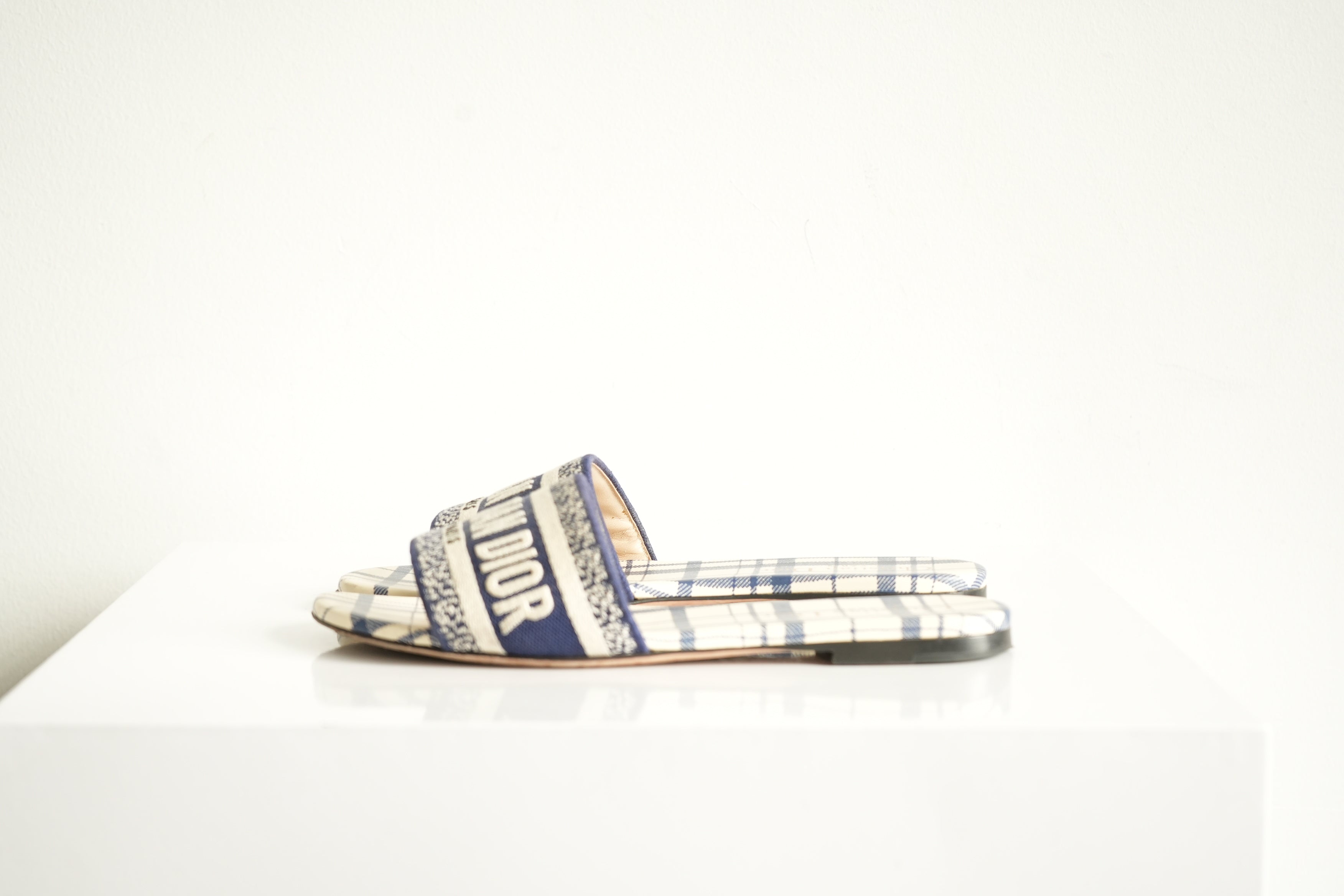 Christian Dior Blue Dway Slides Size 36 1/2
