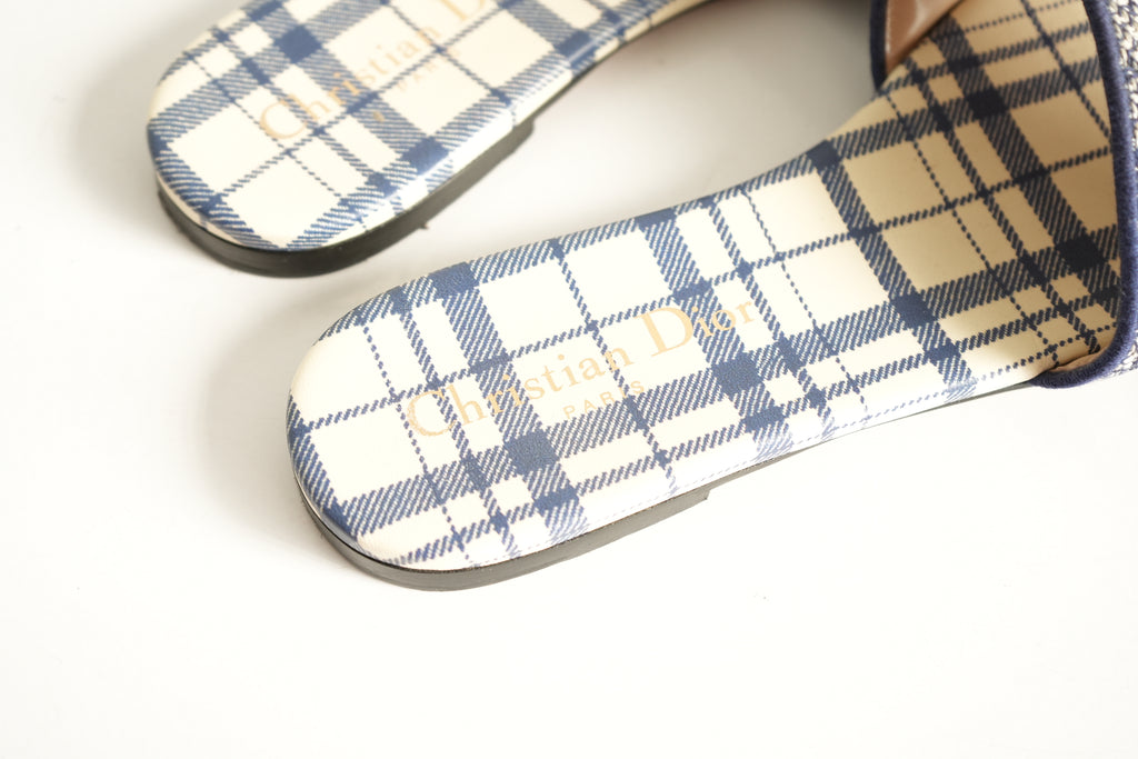 Christian Dior Blue Dway Slides Size 36 1/2