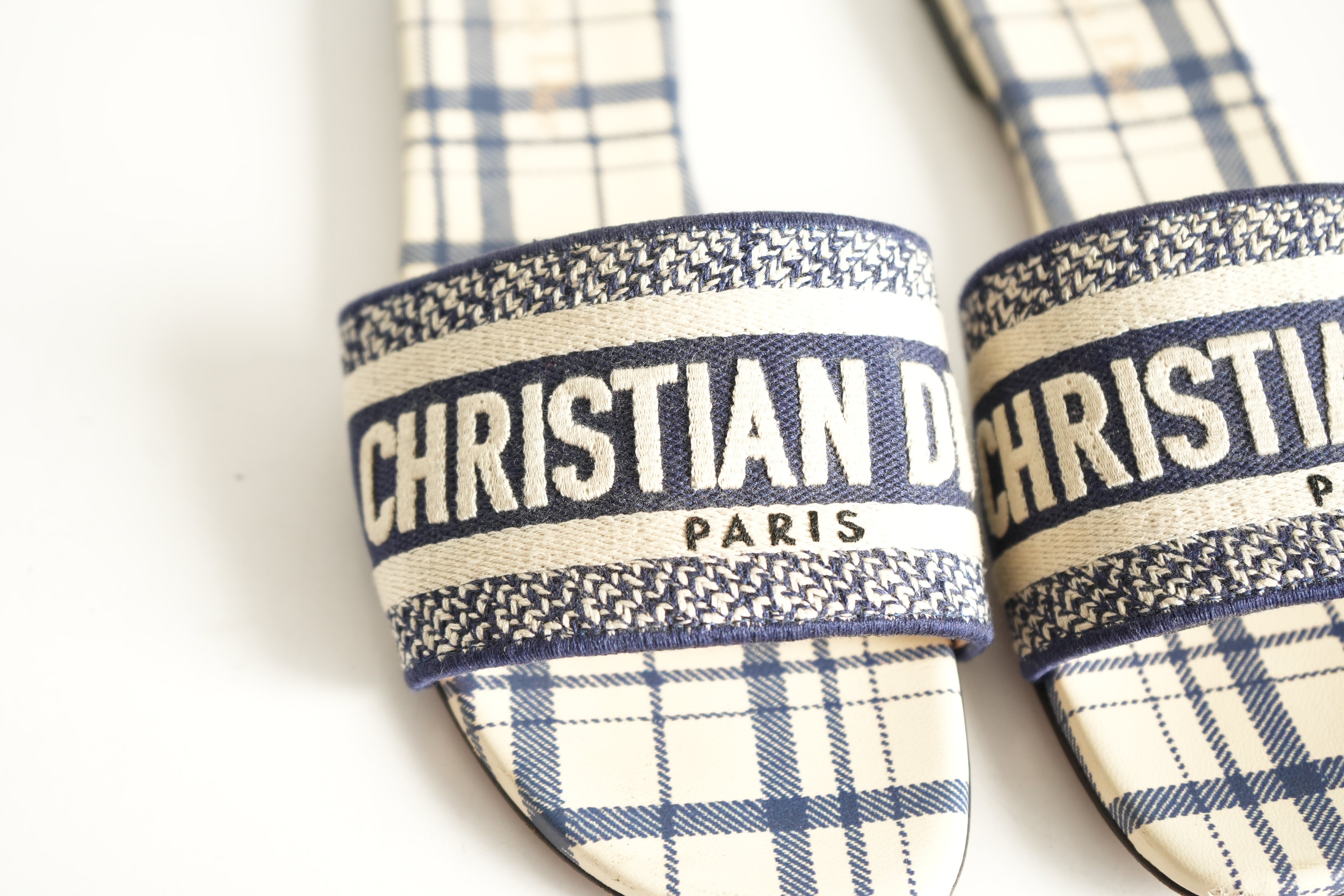 Christian Dior Blue Dway Slides Size 36 1/2