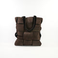 Bottega Veneta Dark Brown Suede Shearling Woven Tote Bag W/ Dust Bag