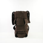 Bottega Veneta Dark Brown Suede Shearling Woven Tote Bag W/ Dust Bag