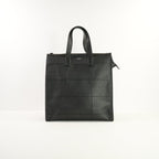 Saint Laurent Black Leather Patchwork Shopping Tote Bag w/ dust bag