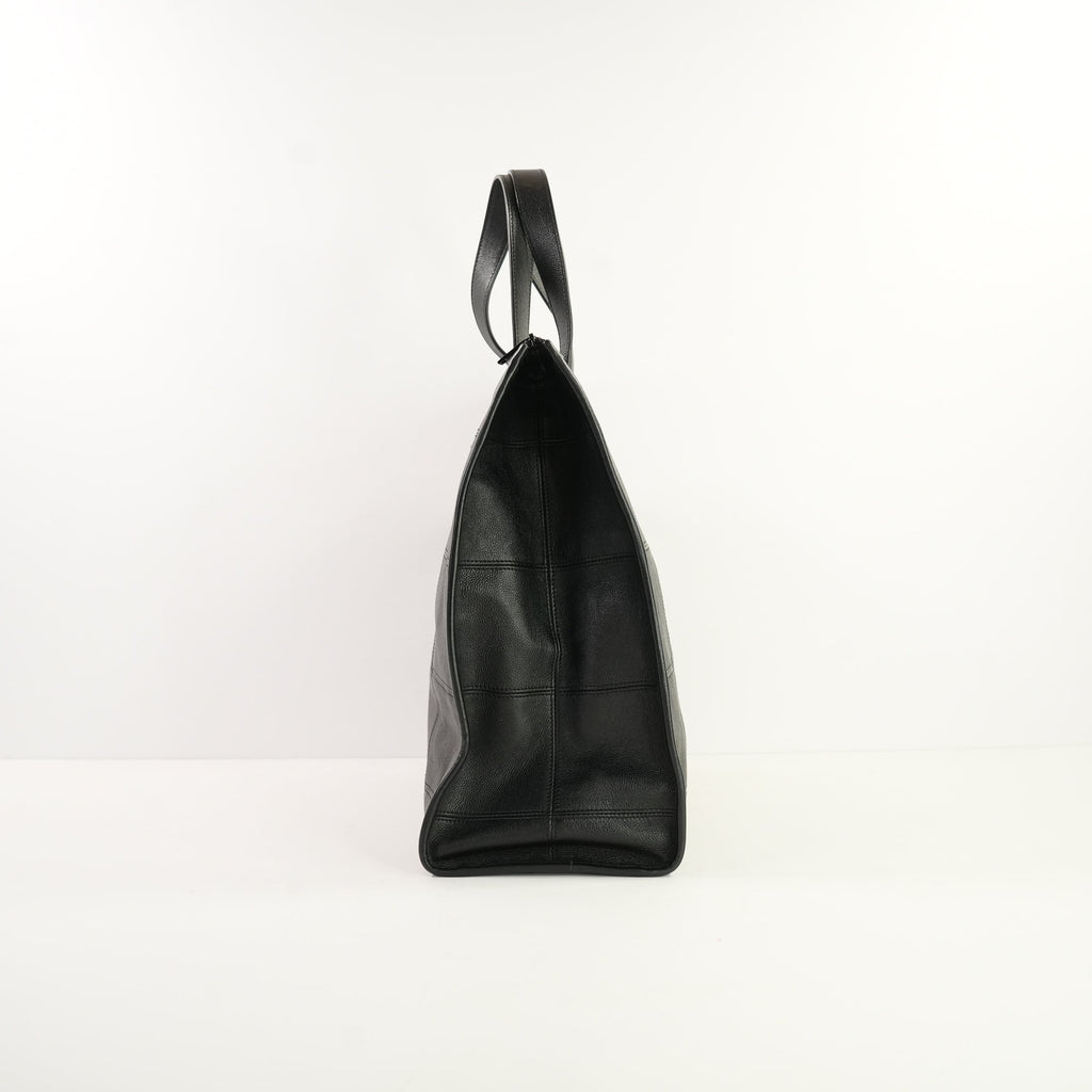 Saint Laurent Black Leather Patchwork Shopping Tote Bag w/ dust bag