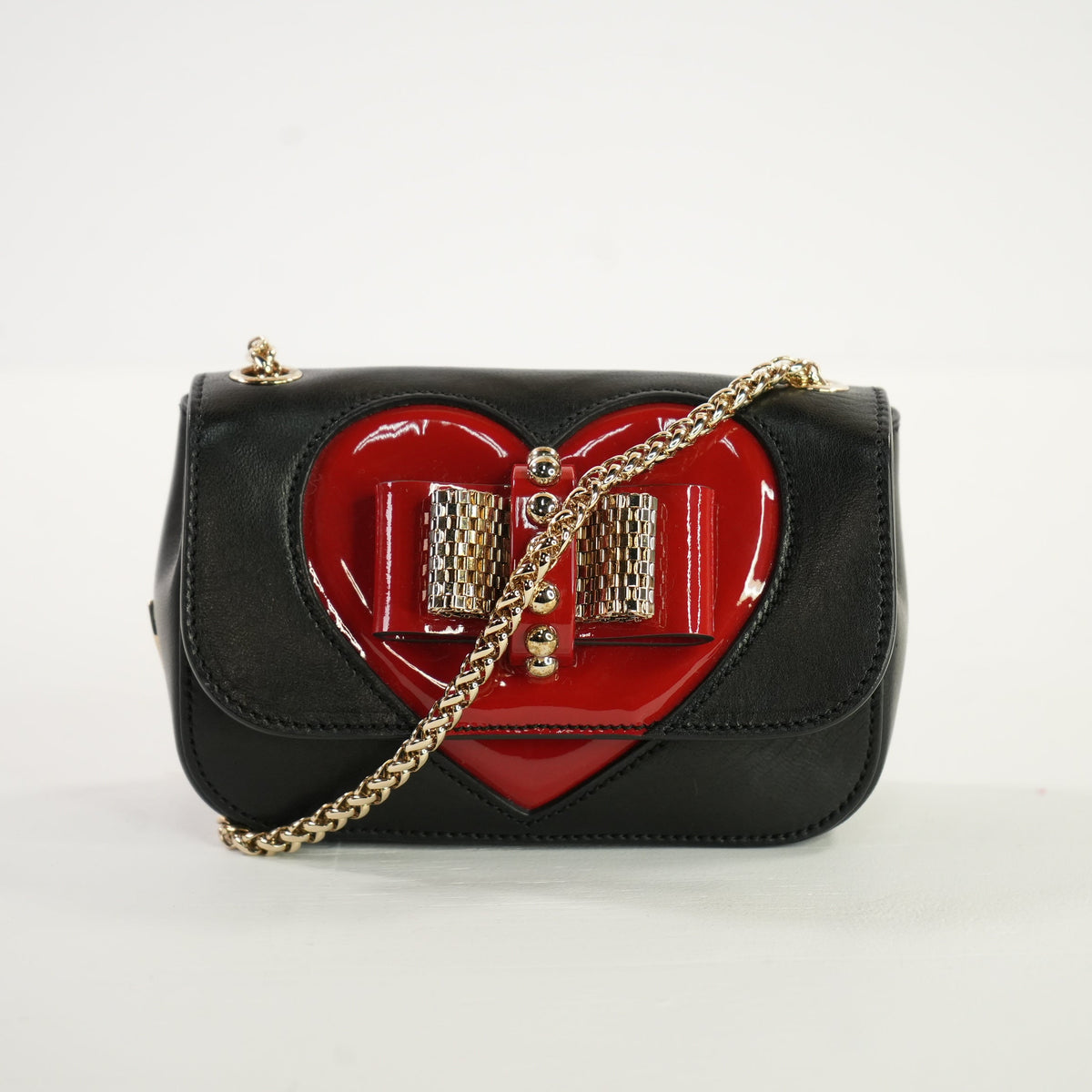 Christian Louboutin Red Heart Motif in Navy Blue Crossbody