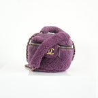 Chanel Small Quilted Shearling Top Handle Vanity Case with Chain