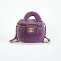 Chanel Small Quilted Shearling Top Handle Vanity Case with Chain