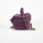 Chanel Small Quilted Shearling Top Handle Vanity Case with Chain