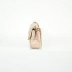 Chanel Metallic Snakeskin Medium Double Flap in Light Beige