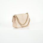 Chanel Metallic Snakeskin Medium Double Flap in Light Beige