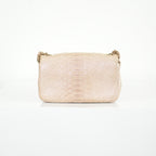 Chanel Metallic Snakeskin Medium Double Flap in Light Beige
