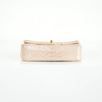 Chanel Metallic Snakeskin Medium Double Flap in Light Beige