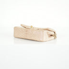 Chanel Metallic Snakeskin Medium Double Flap in Light Beige