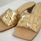 Bottega Veneta Gold Woven Sandals