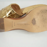Bottega Veneta Gold Woven Sandals