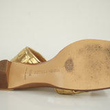 Bottega Veneta Gold Woven Sandals