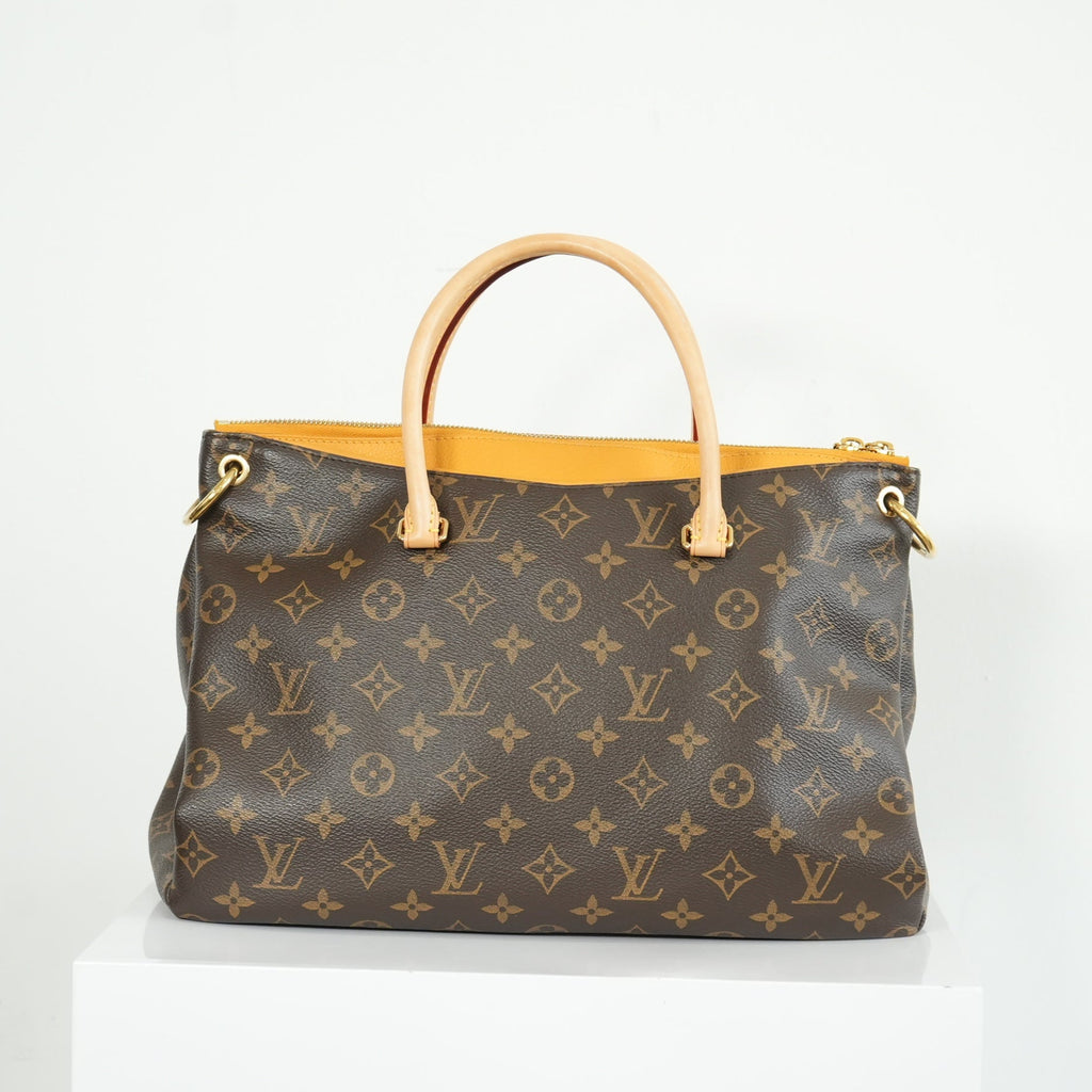 Louis Vuitton Pallas MM Monogram Safran Shoulder Bag