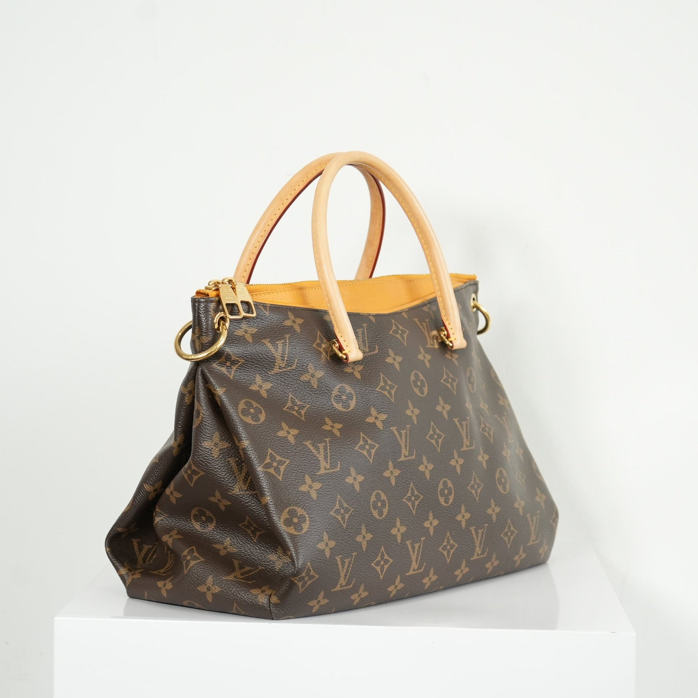 Louis Vuitton Pallas MM Monogram Safran Shoulder Bag