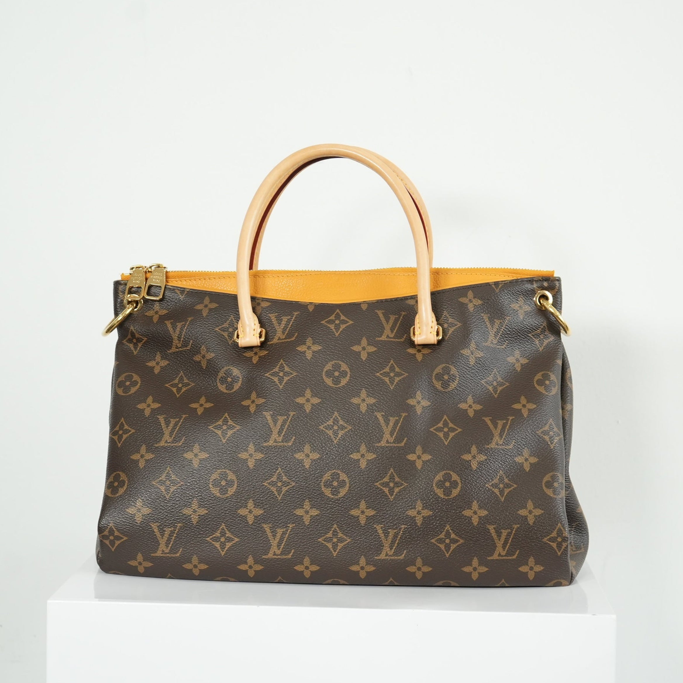 Louis Vuitton Pallas MM Monogram Safran Shoulder Bag