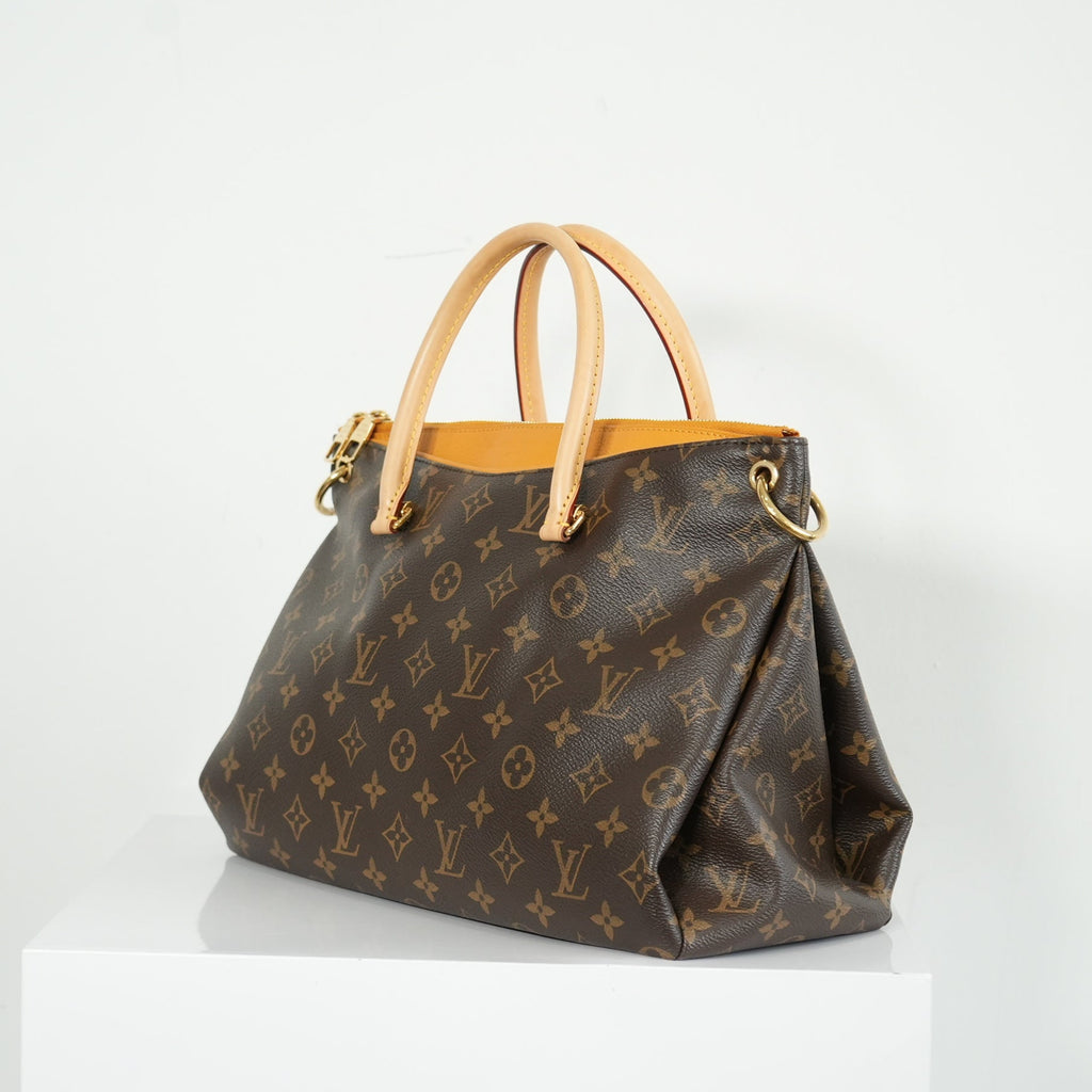 Louis Vuitton Pallas MM Monogram Safran Shoulder Bag