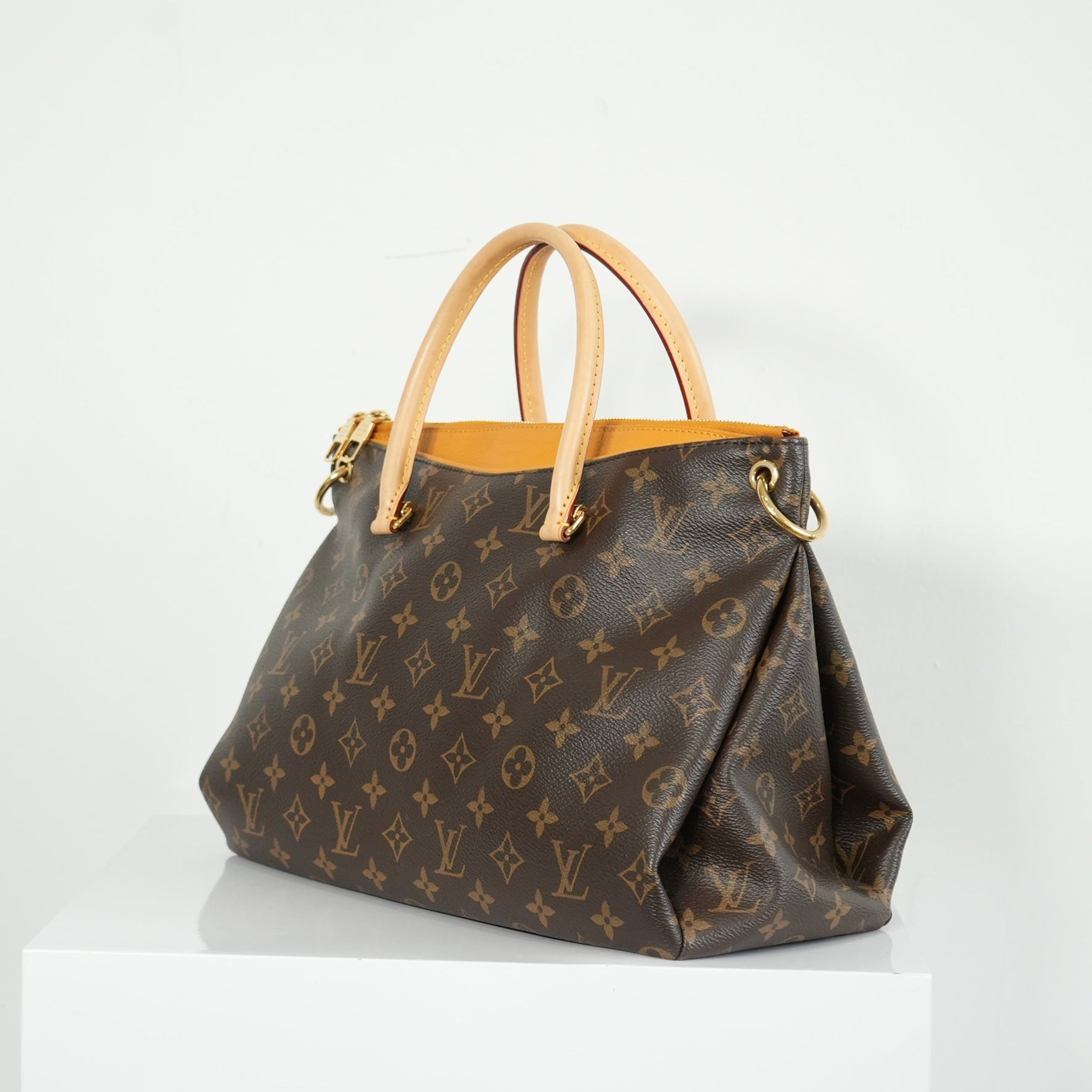 Louis Vuitton Pallas MM Monogram Safran Shoulder Bag