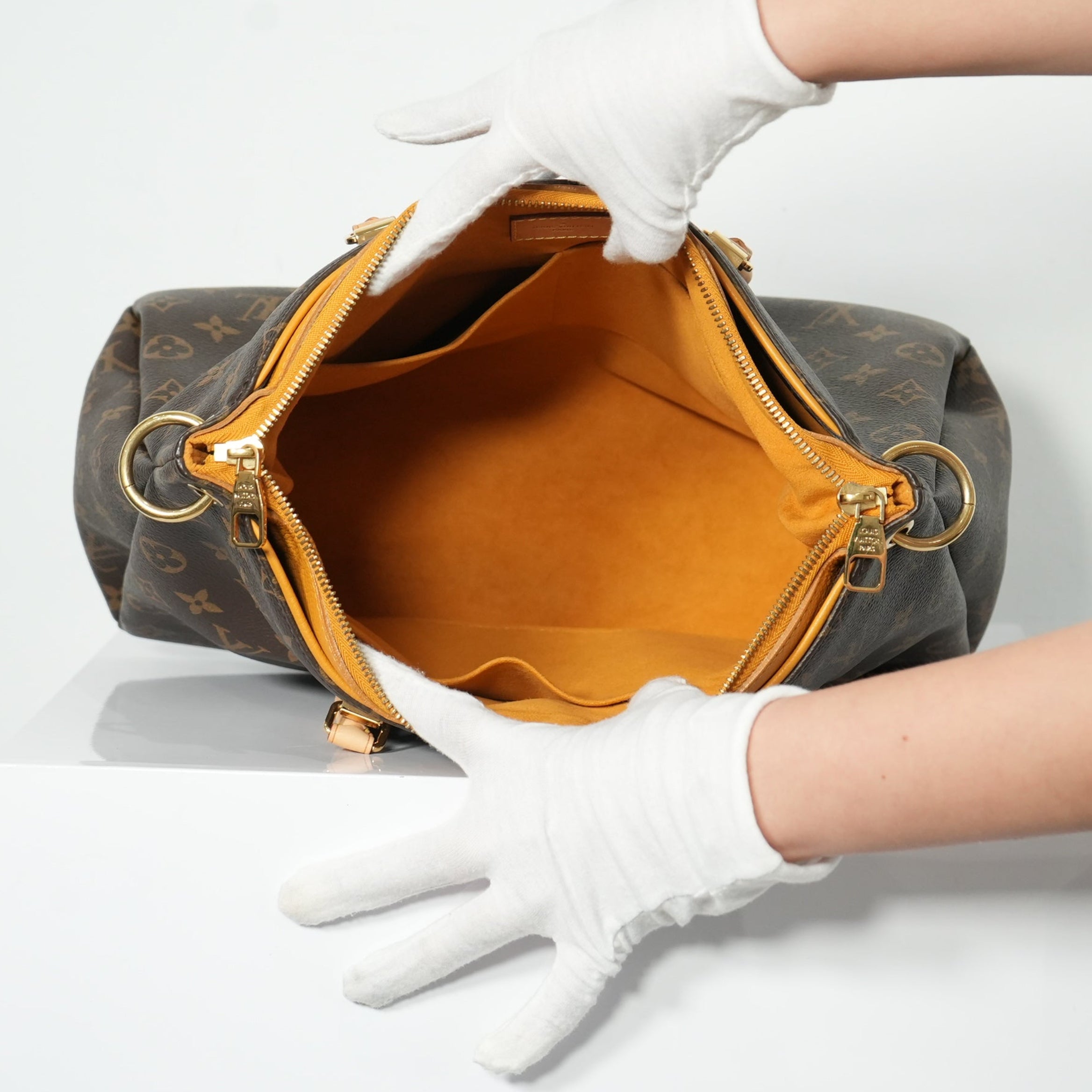 Louis Vuitton Pallas MM Monogram Safran Shoulder Bag