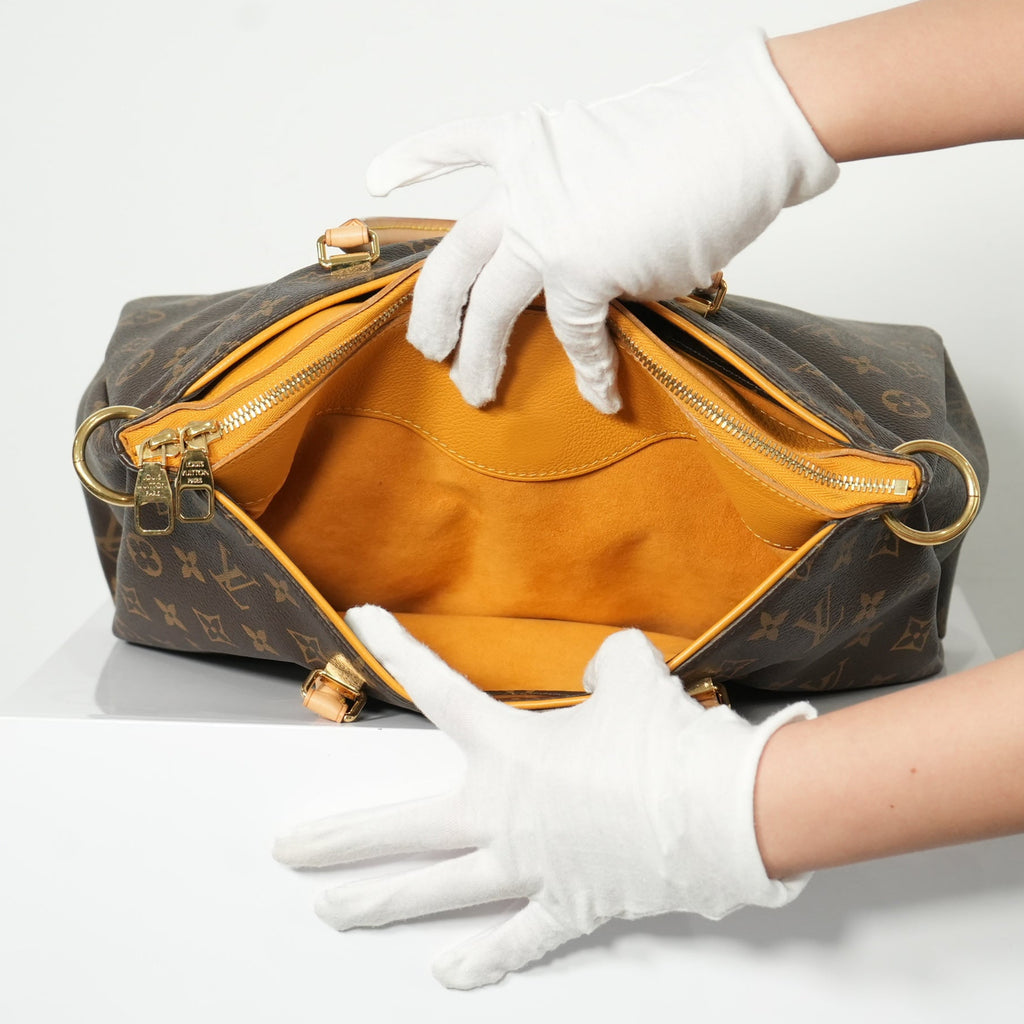 Louis Vuitton Pallas MM Monogram Safran Shoulder Bag