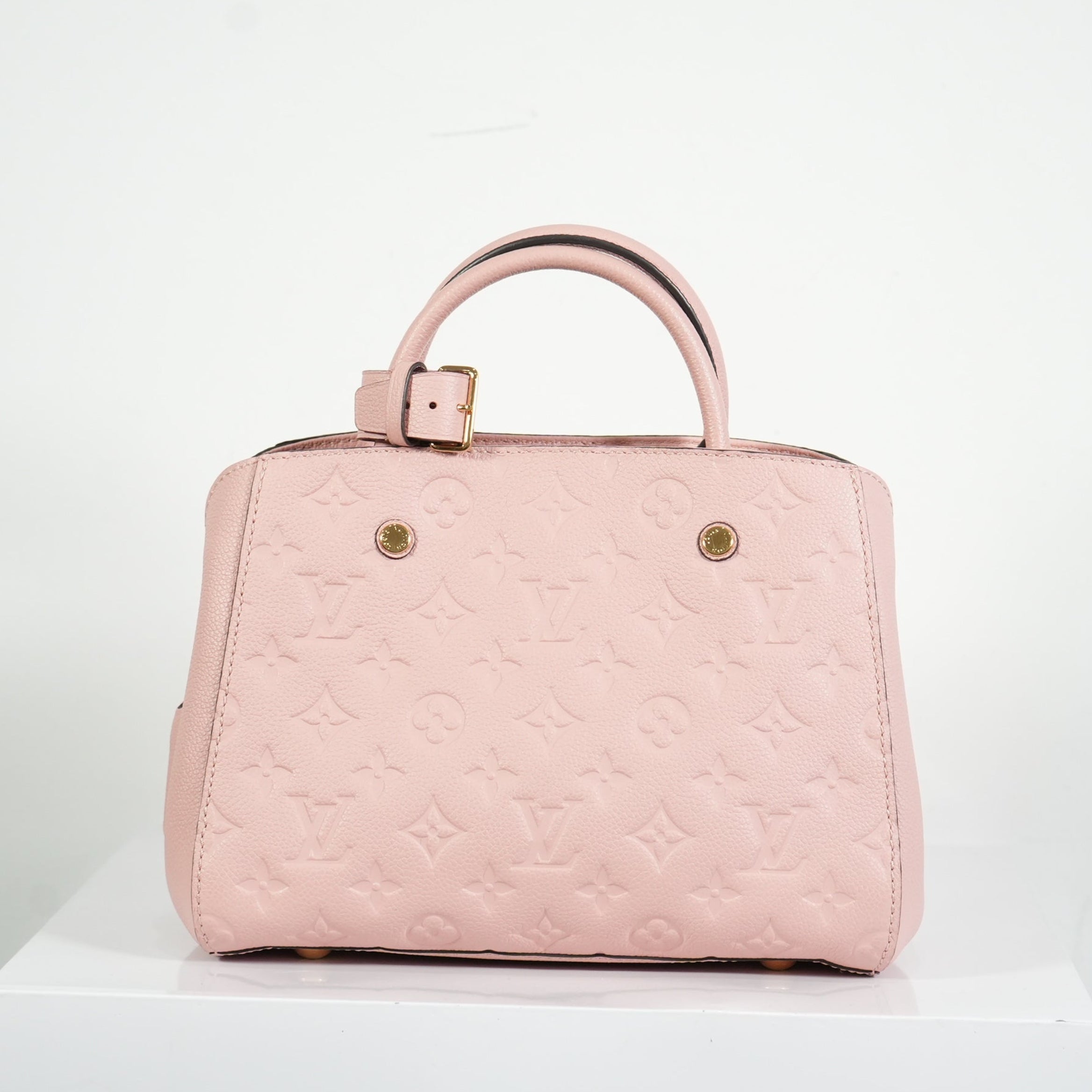 Louis Vuitton Rose Poudre Pink Monogram Empreinte Montaigne BB Handbag