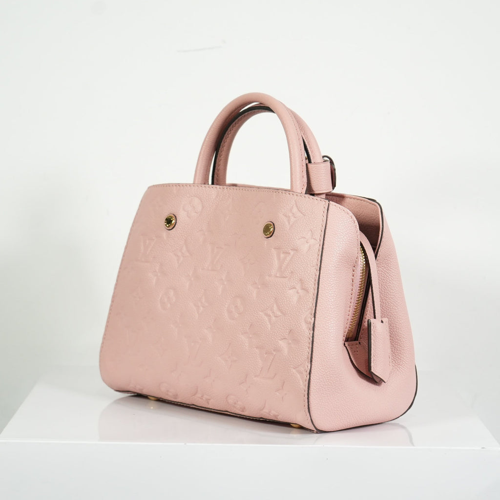 Louis Vuitton Rose Poudre Pink Monogram Empreinte Montaigne BB Handbag