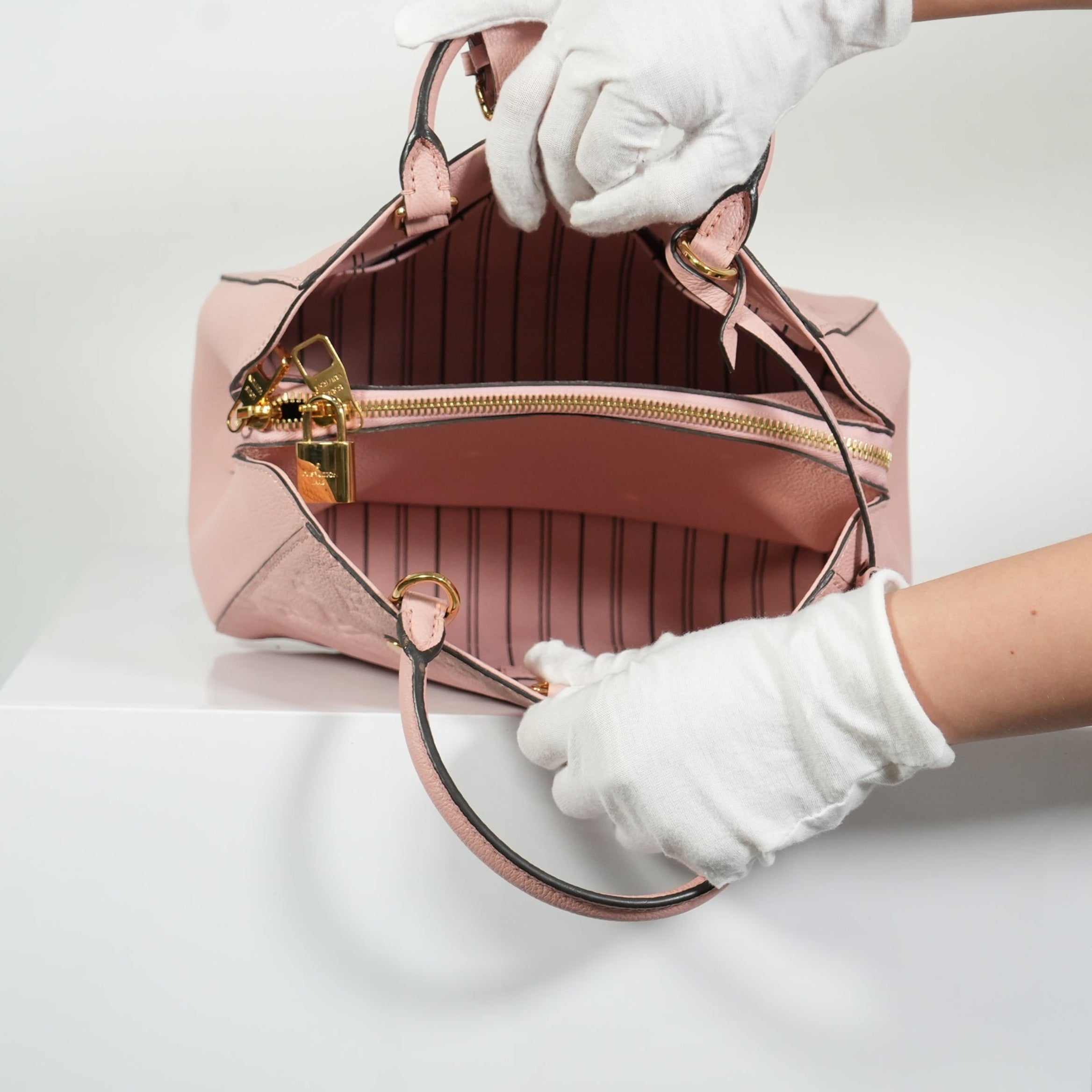 Louis Vuitton Rose Poudre Pink Monogram Empreinte Montaigne BB Handbag