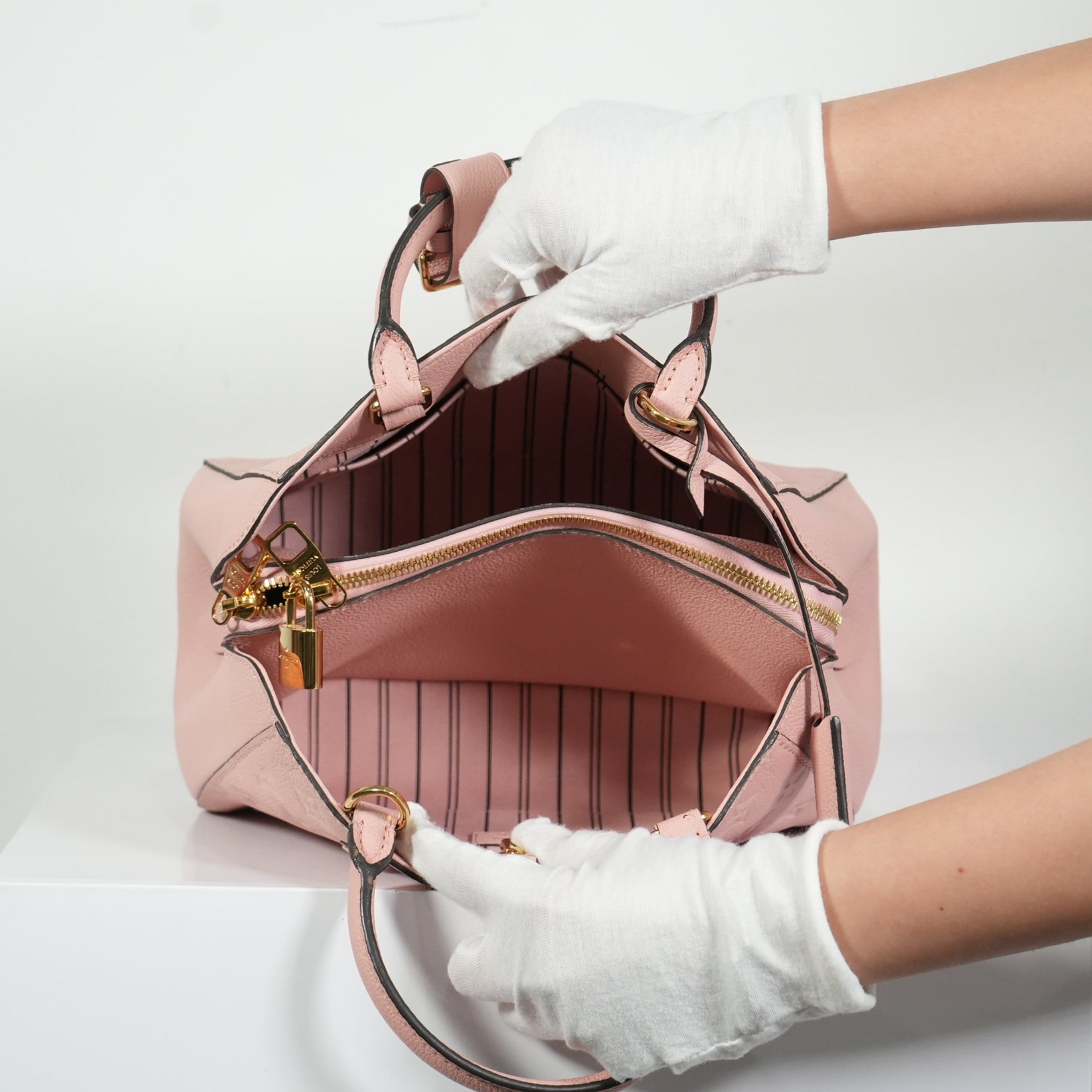 Louis Vuitton Rose Poudre Pink Monogram Empreinte Montaigne BB Handbag