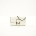 Fendi Micro White Baguette W/Dustbag