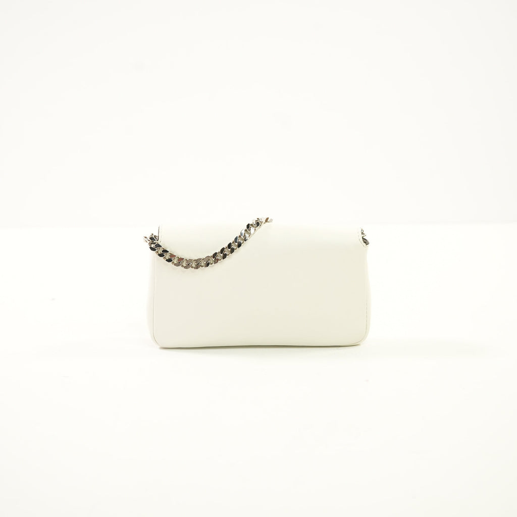 Fendi Micro White Baguette W/Dustbag