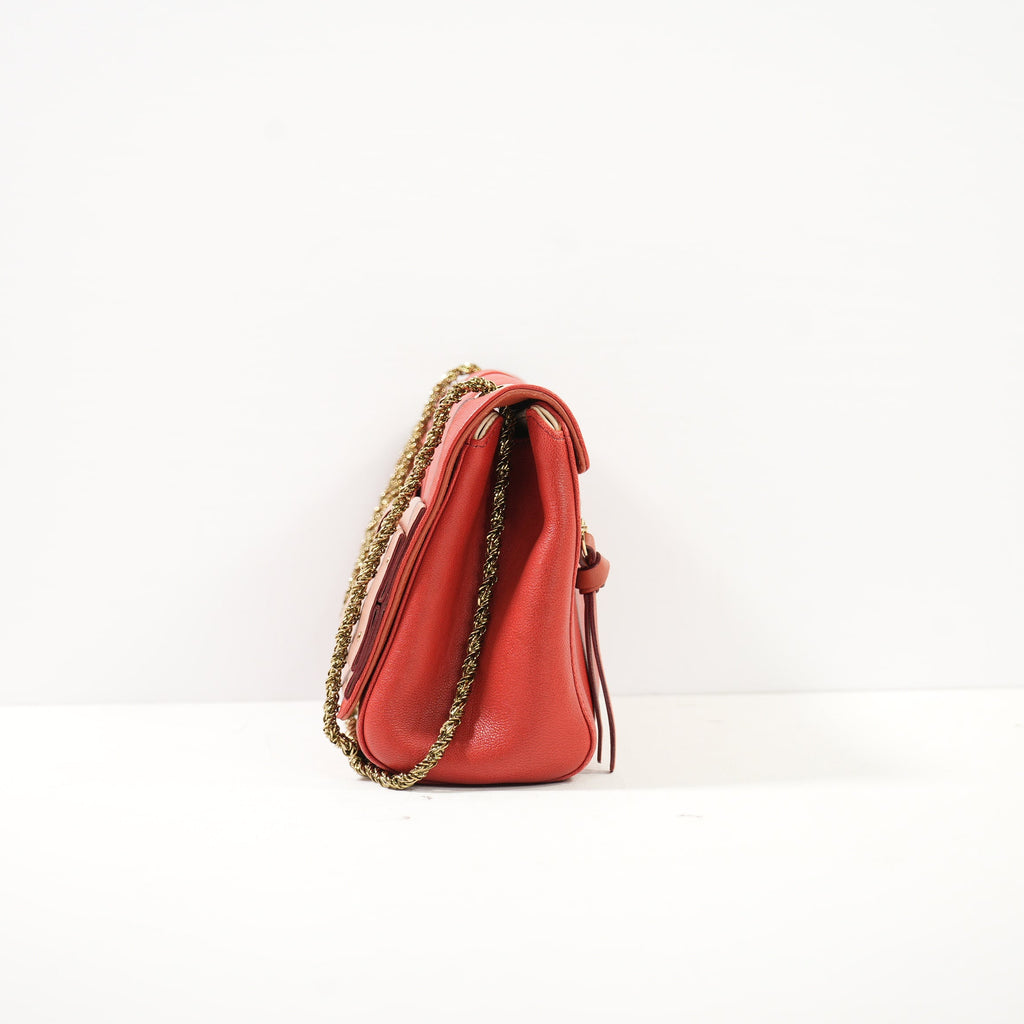Chloe June Bow Small Shoulder Bag 2013 Red And Pink