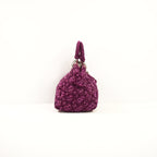Lady Dior Woven Purple Velvet Handbag W/Dustbag