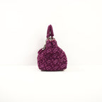 Lady Dior Woven Purple Velvet Handbag W/Dustbag
