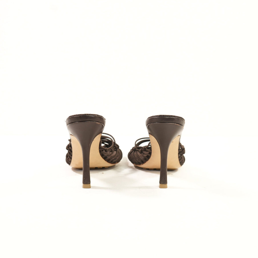 Bottega Veneta Brown Knotted Stretch Mues in a square open toe (36 1/2) (full set)