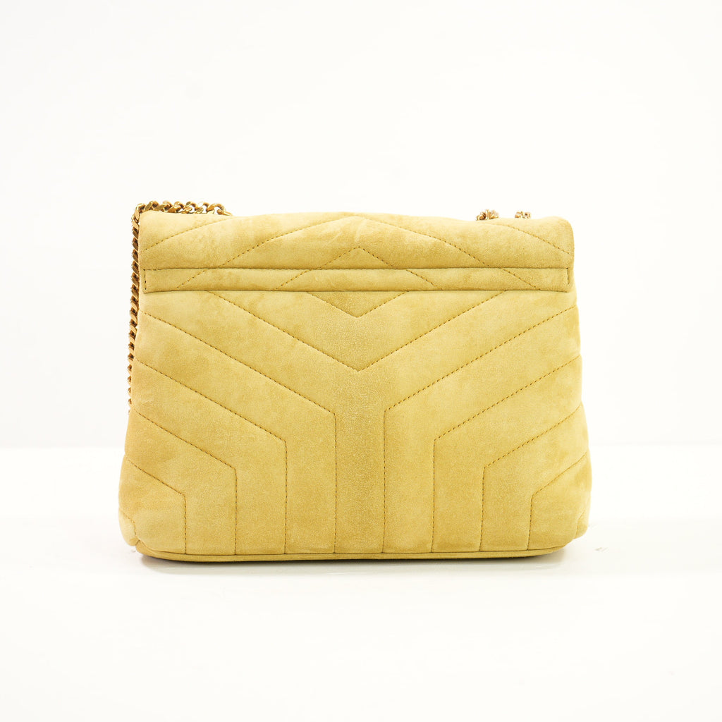 Saint Laurent Loulou Medium Shoulder Bag in Charteuse Gold Tone Hardware W./Dustbag
