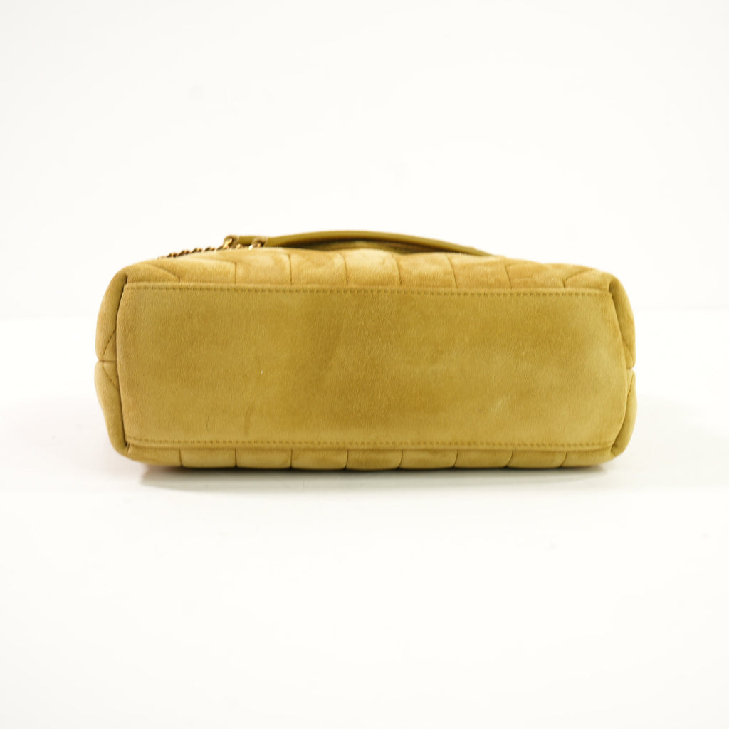 Saint Laurent Loulou Medium Shoulder Bag in Charteuse Gold Tone Hardware W./Dustbag