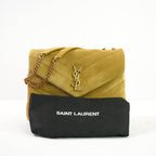 Saint Laurent Loulou Medium Shoulder Bag in Charteuse Gold Tone Hardware W./Dustbag