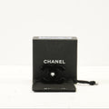Chanel CC Logo Brooch in Black Metal with Rolling Ball in Middle (Full Set)