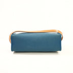 Hermes Toile Herbag Zip 31 Satchel Blue Canvas and Leather, Full Set