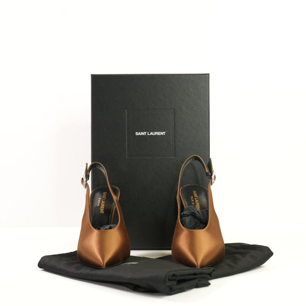 Saint Laurent Yasmeen Slingblack Pumps in metallic brown 37 Full set