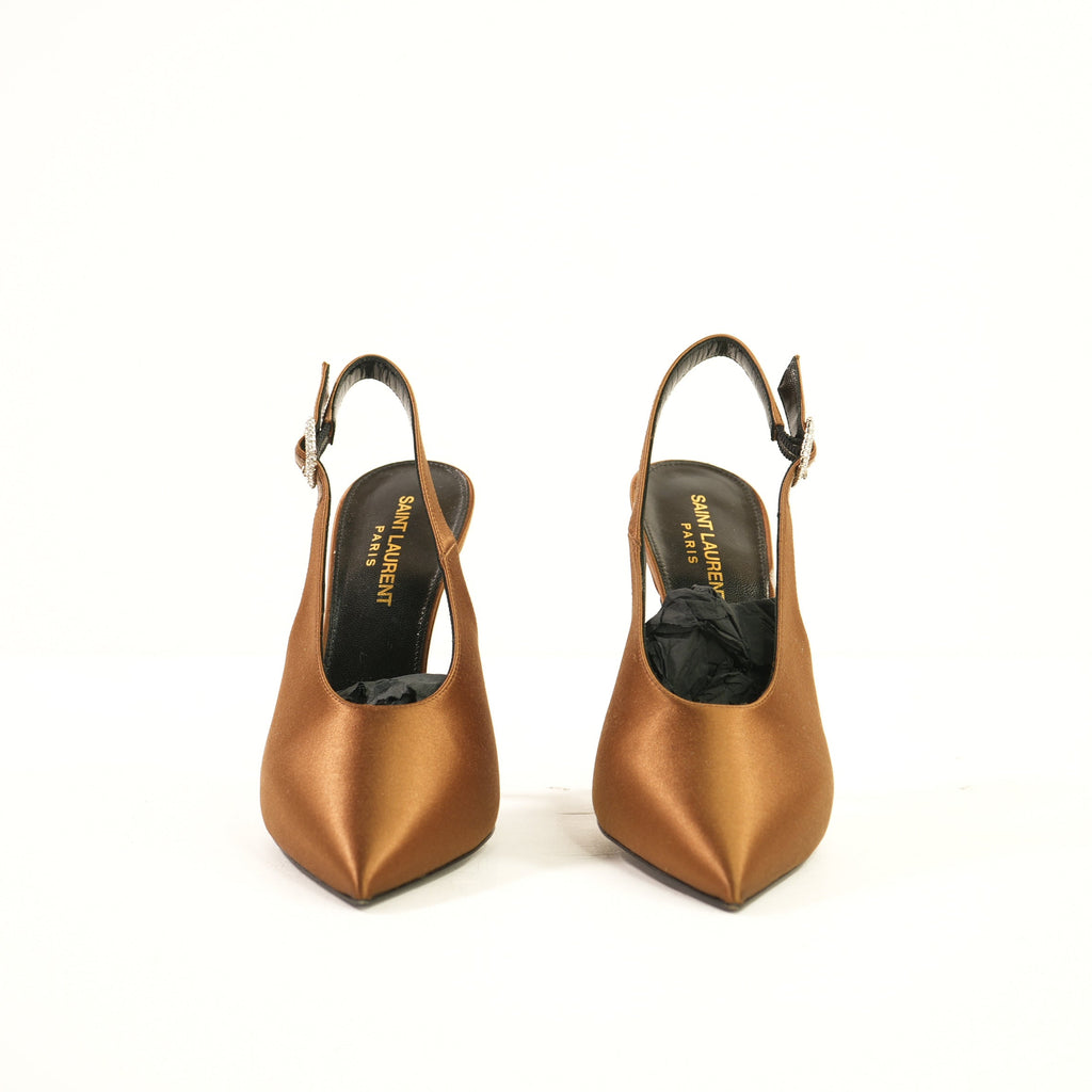 Saint Laurent Yasmeen Slingblack Pumps in metallic brown 37 Full set