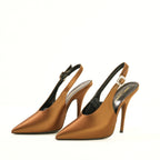 Saint Laurent Yasmeen Slingblack Pumps in metallic brown 37 Full set