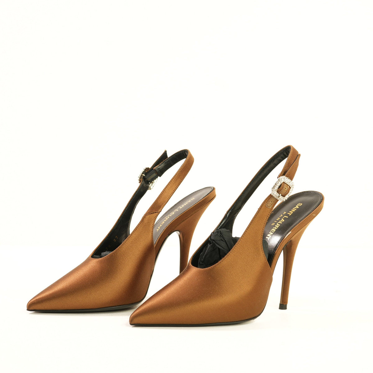 Saint Laurent Yasmeen Slingblack Pumps in metallic brown 37 Full set